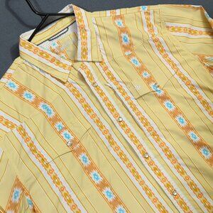 Schaefer Outfitters Snap Shirt Men's XL Yellow Rangetek Western Guide Southwest